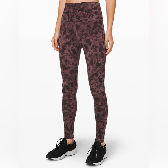 lululemon athletica Pants - Lululemon Align Pant 28” Mini Dusk Floral Antique Bark Black Size 2